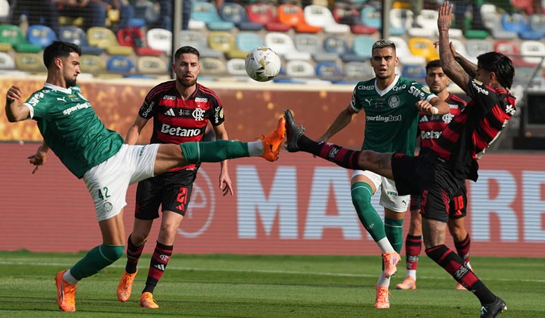 Erick Pulgar de Flamengo en partido contra Palmeiras