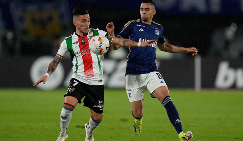 Bryan Carrasco de Palestino frente a Millonarios