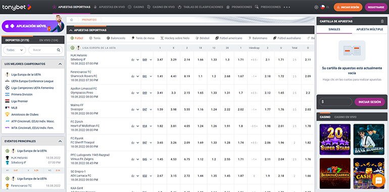 Tonybet apuestas deportivas